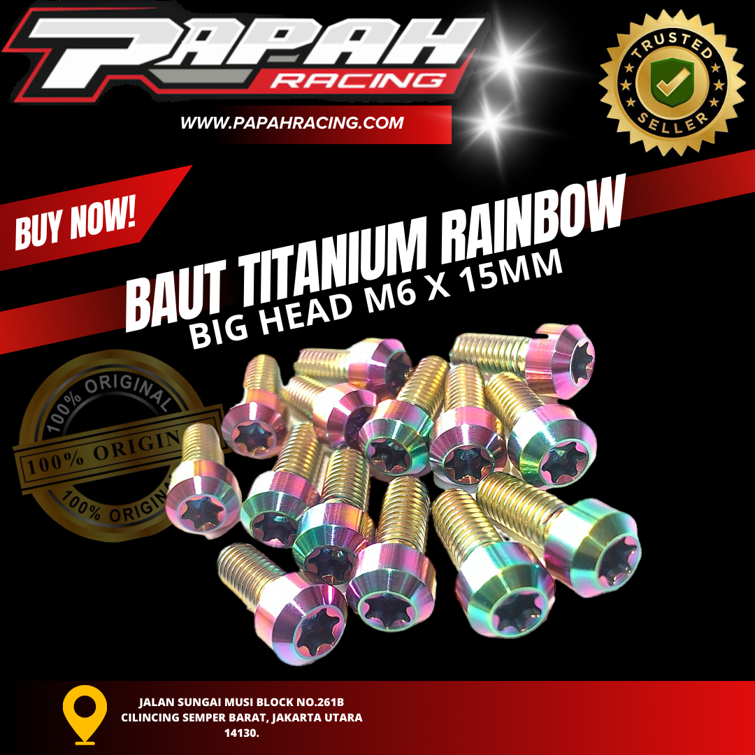 BAUT TITANIUM RAINBOW SMALL HEAD M6X15MM